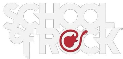 School of Rock logo with a red electric guitar forming the letter O in ROCK.